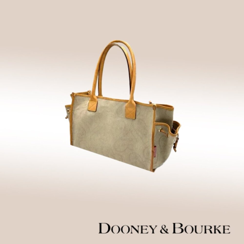 Dooney & Bourke DB Signature Heart Logo Medium Shopper Tote – Beige Denim